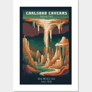 Carlsbad Caverns National Park Vintage Travel  Poster Posters and Art